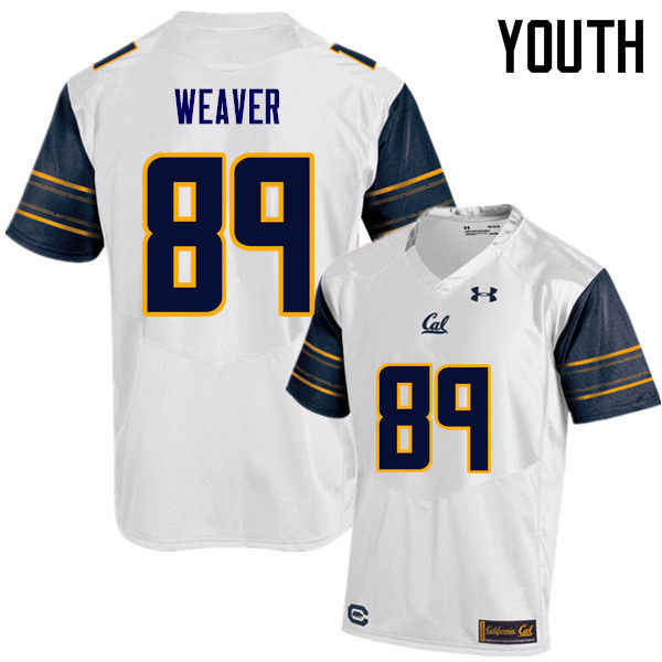 Youth #89 Evan Weaver Cal Bears (California Golden Bears College) Football Jerseys Sale-White - Click Image to Close